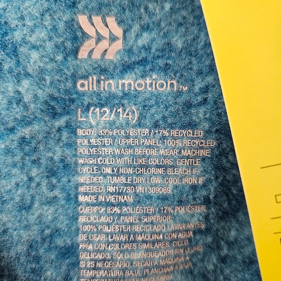 All In Motion Kids Pullover 1/4 Zip Fleece Sweatshirt Large 12/14 Teal Comfort - Picture 7 of 8